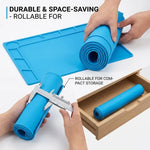 tapis yoga bleu moderne antidérapant thermomètre tournevis pièces rechange clips pinces
