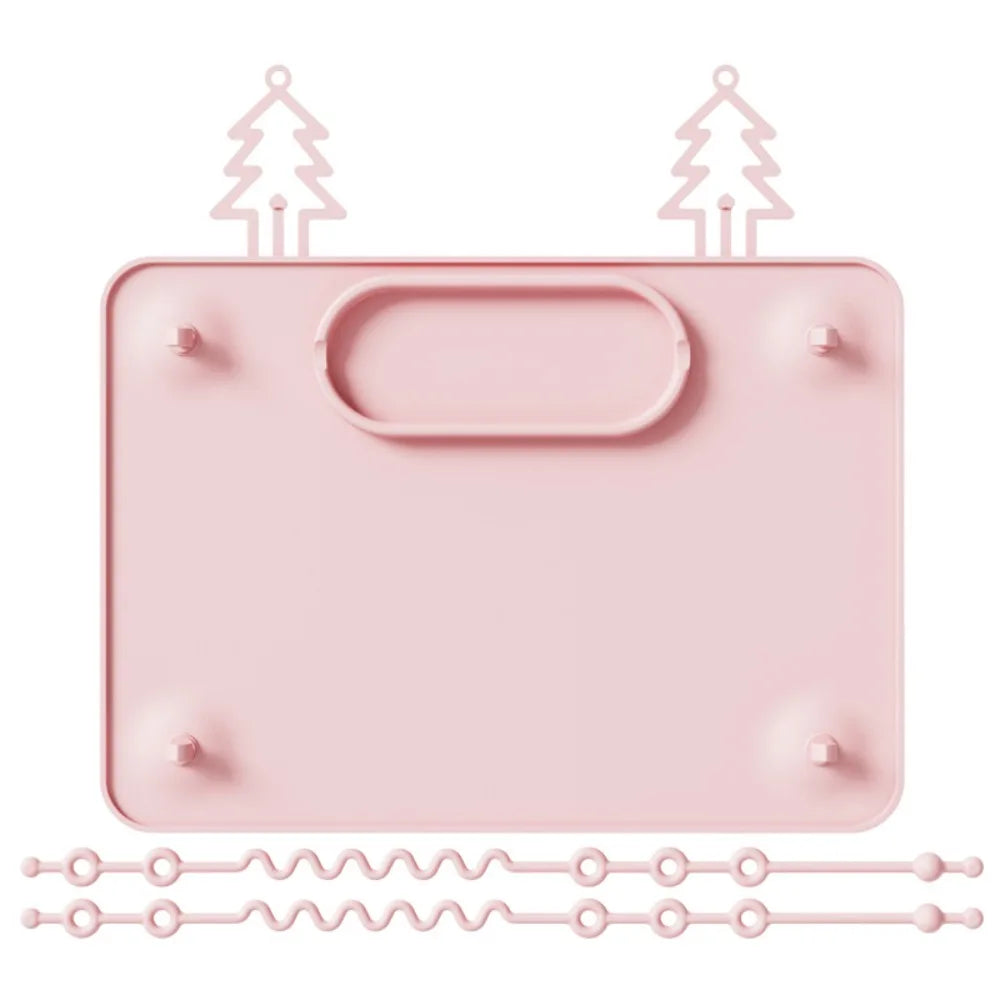 tapis d'activité bébé silicone anti dérapant ventouses jouets compartiments moderne minimaliste