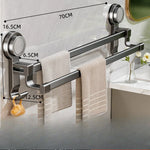 porte serviettes mural gris métallisé ventouse moderne salle bain cuisine douche