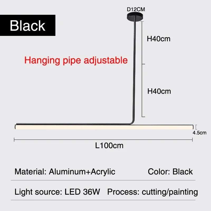 lampe suspendue moderne led noir rouge blanc brillante lumière fixe assemble facilement
