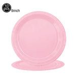 vaisselle jetable moderne rose assiettes fourchets couteaux verres serviettes anniversaire enfants fête