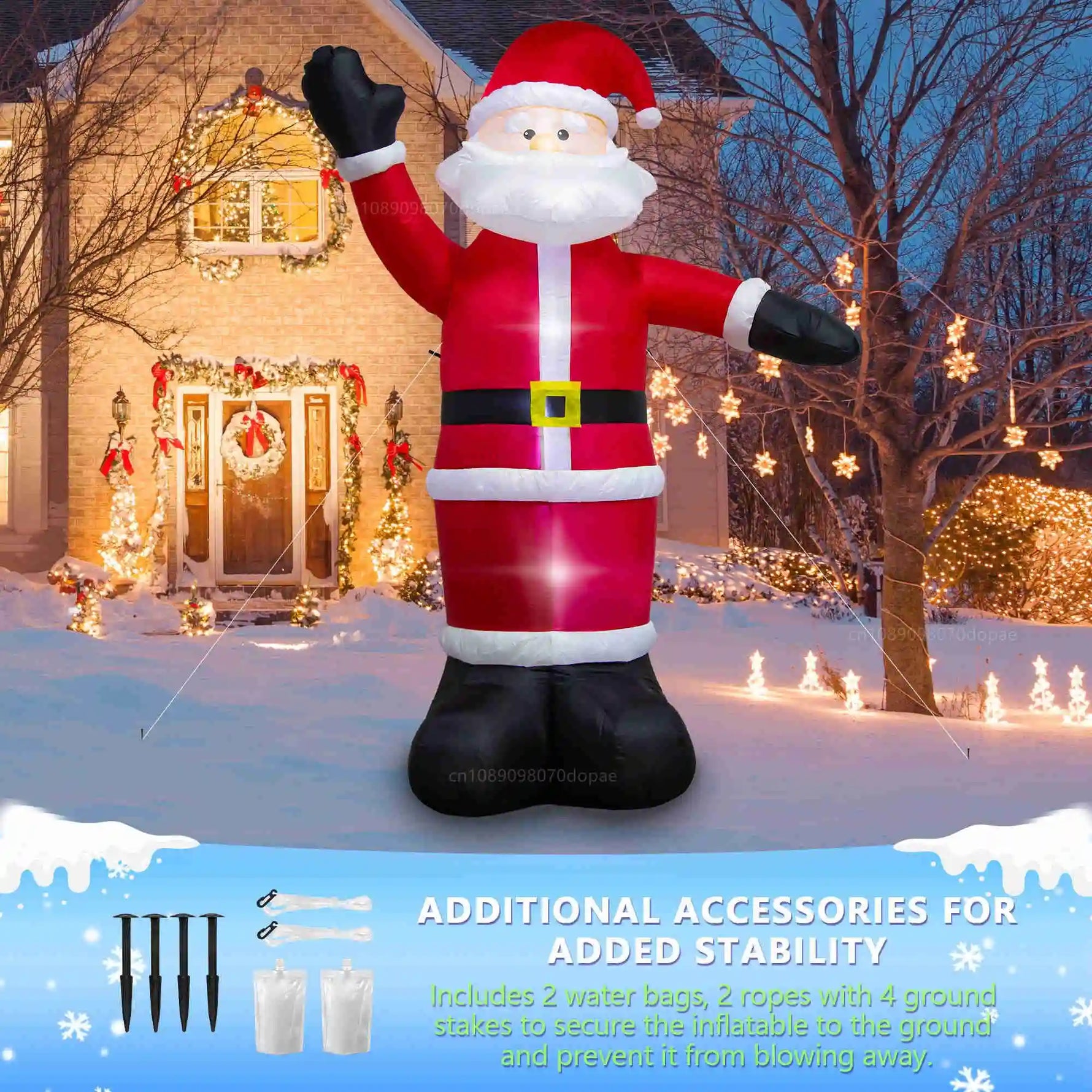 Gonflable de Noël pour jardin avec éclairage intégré