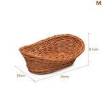 paniers rangement rotin tressé marron clair traditionnels réutilisables fourchettes bois décoration maison multifonctionnels