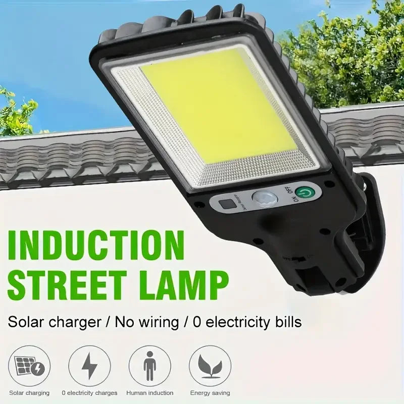 lampe rue solaire détecteur mouvement ip65 moderne led noir abs