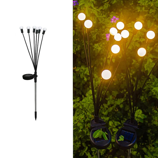 lumières solaires extérieures led fleur décoratives modernes jaune noires végétation
