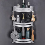 étagère angle moderne noire blanche or adhésive réutilisable salle bain douche trois niveaux fixations