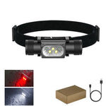 lampe torche rechargeable led uv blanc rouge verte bleue pêche chasse ceinture moderne