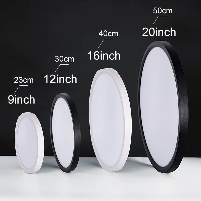 plafonnier led moderne minimaliste noir blanc flux lumineux 2000 82000 télécommande monté surface