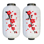 lanternes japonaises traditionnelles rouge blanche motifs floraux crochets métalliques opaques mariage fêtes événements