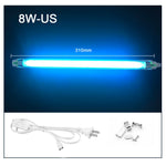 lampe uv stérilisation ozone 6w 8w blanc bleu moderne transparent cable prise us eu