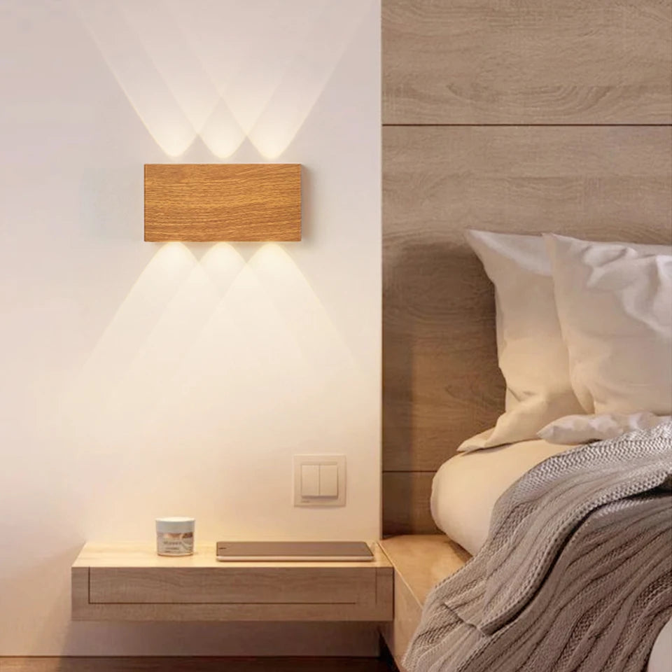 lampe murale led portable noir bois moderne adhésive rechargeable tactile type