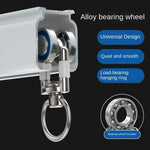 rideau polonais rouleau billes argent bleu moderne glissière rail poulie silent hooks matériaux maison