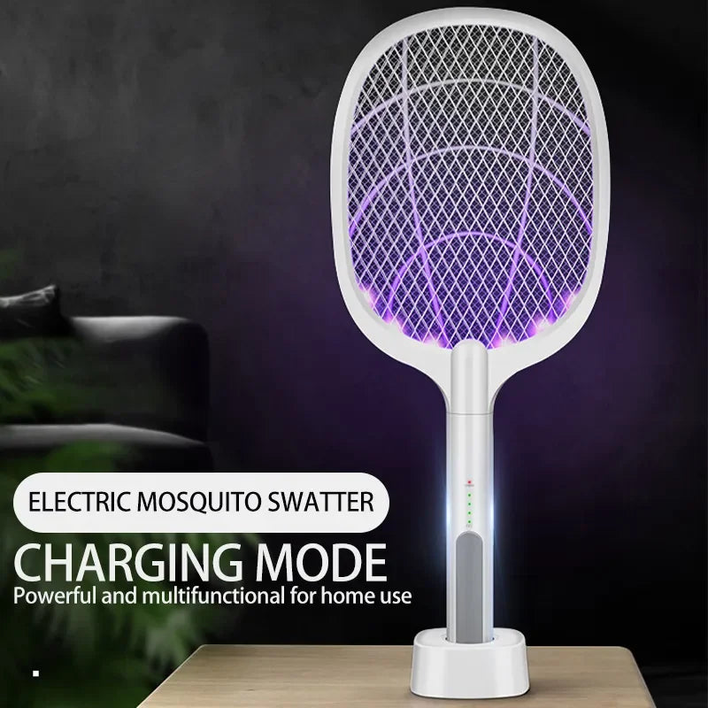 raquette anti moustiques rechargeable usb blanc gris moderne minimaliste