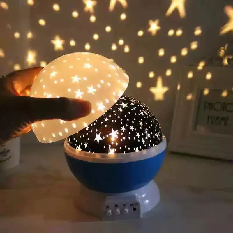 projecteur nuit étoiles lune bleu noir blanc moderne minimaliste led rechargeable interrupteurs alimentation