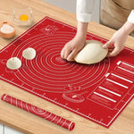 tapis cuisson silicone antiadhésif rouge utilitaire pâtisserie baking cake decorating non stick mat cuisine