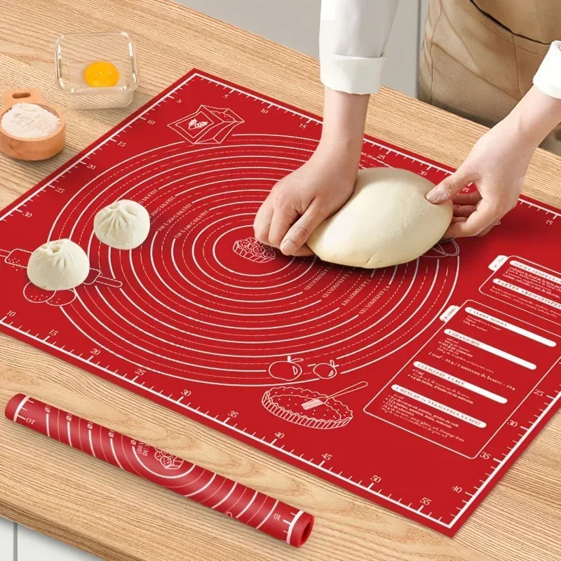 tapis cuisson silicone antiadhésif rouge utilitaire pâtisserie baking cake decorating non stick mat cuisine