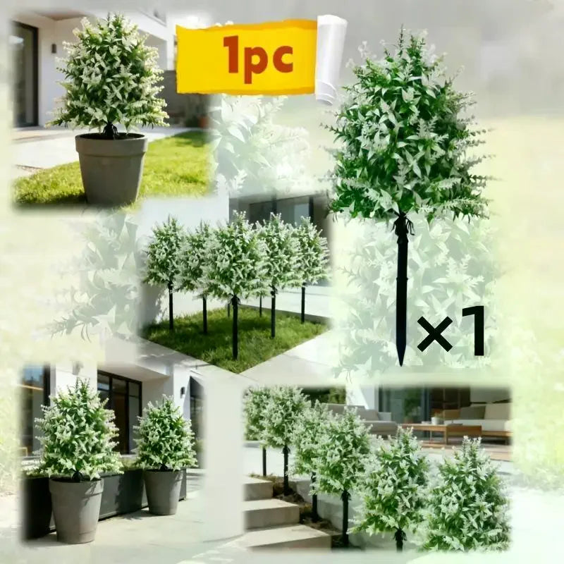 bouquet artificiel blanc vert fleurs modernes decoration exterieure jardin patio nature frais