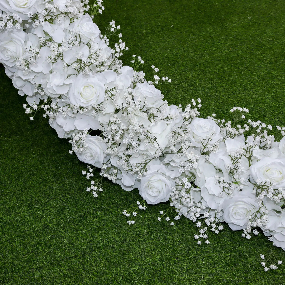 guirlande florale artificielle rose blanche décoration mariage anniversaire extérieur classique 200cm 35cm