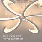 lampe suspendue moderne acrylique floral blanc éclairage quotidien led interrupteur bouton