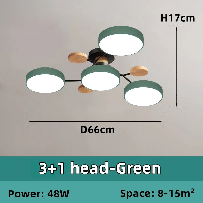 lampe suspension moderne noir bois gris vert circulaire relief scandinave