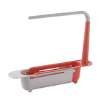 rangement évier extensible moderne barrette porte torchons compartiments brosses éponges vert jaune blanc bleu