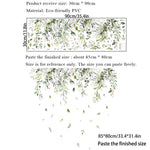 sticker mural adhésif feuilles branches fleurs aquarelle naturel bohème champêtre résistant eau