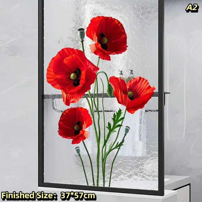 sticker mural adhésif fleurs libellules moderne intérieur décoration salle bain chambre floral transparent vert