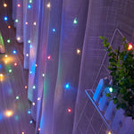 rideau lumineux multicolore transparent 100 led modes télécommande moderne festif