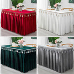 jupe table velours rouge blanc vert foncé gris violet classique réutilisable maison mariage banquet