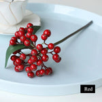 Bouquet artificiel baies rouge bleu vert feuilles naturel intérieur extérieur 30CM