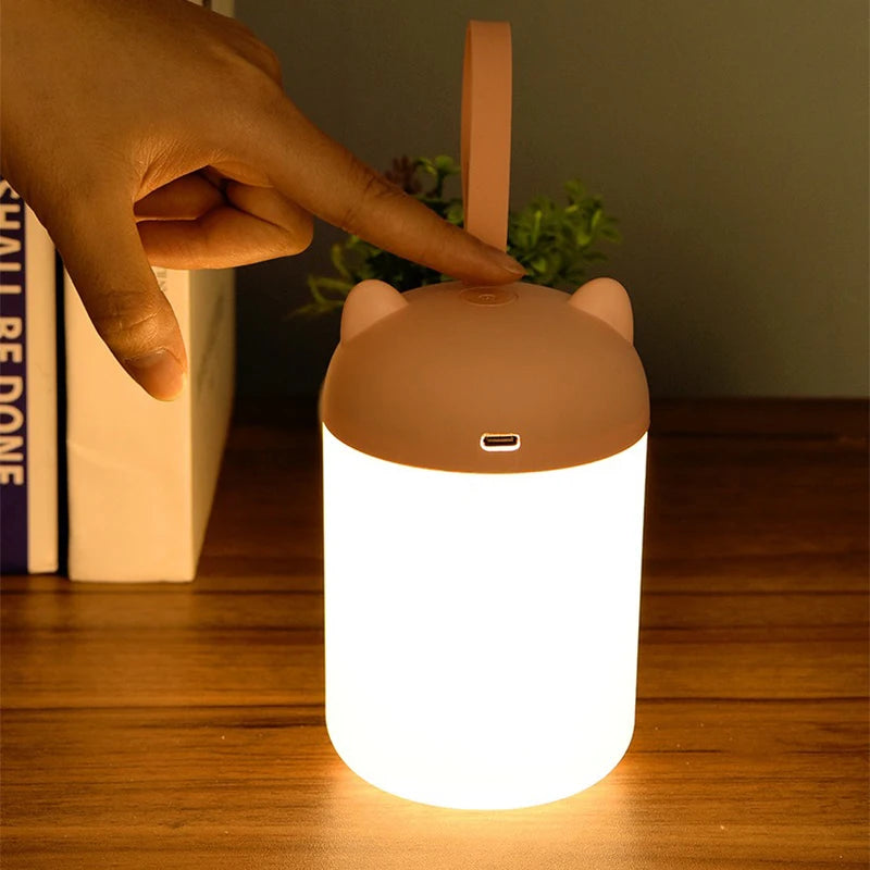lampe table rechargeable veilleuse led rose clair vert pastel moderne animalier contrôle tactile