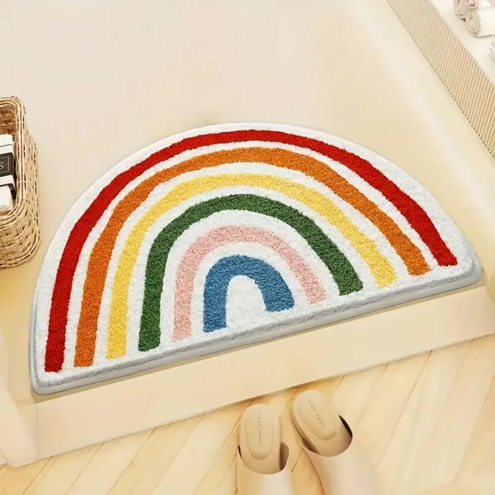 tapis arc ciel moderne polypropylene multicolore doux résistant intérieur extérieur voyage pique nique