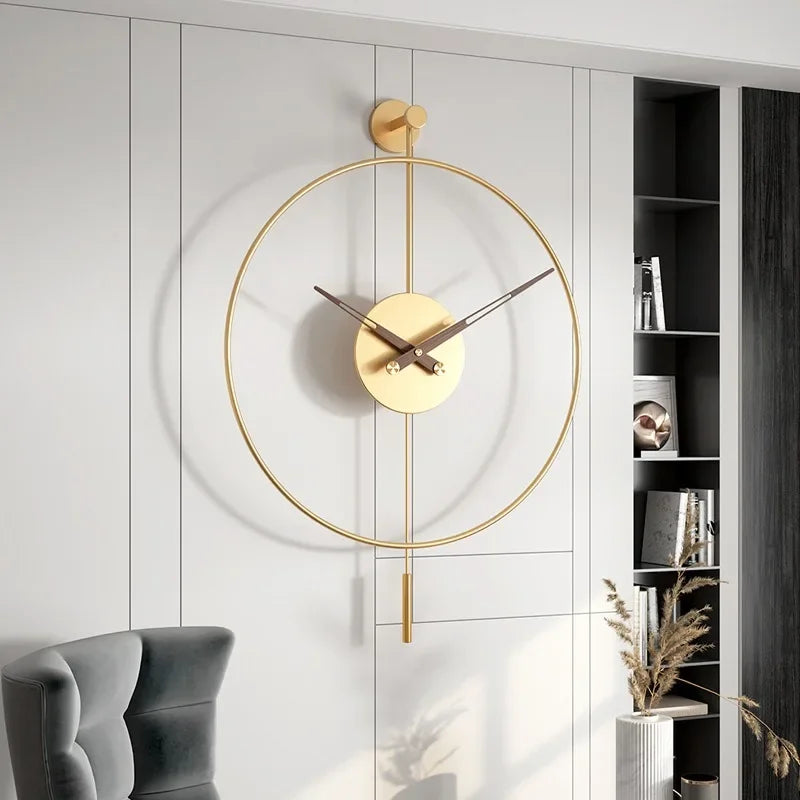 Horloge murale design luxe en fer forgé blanc