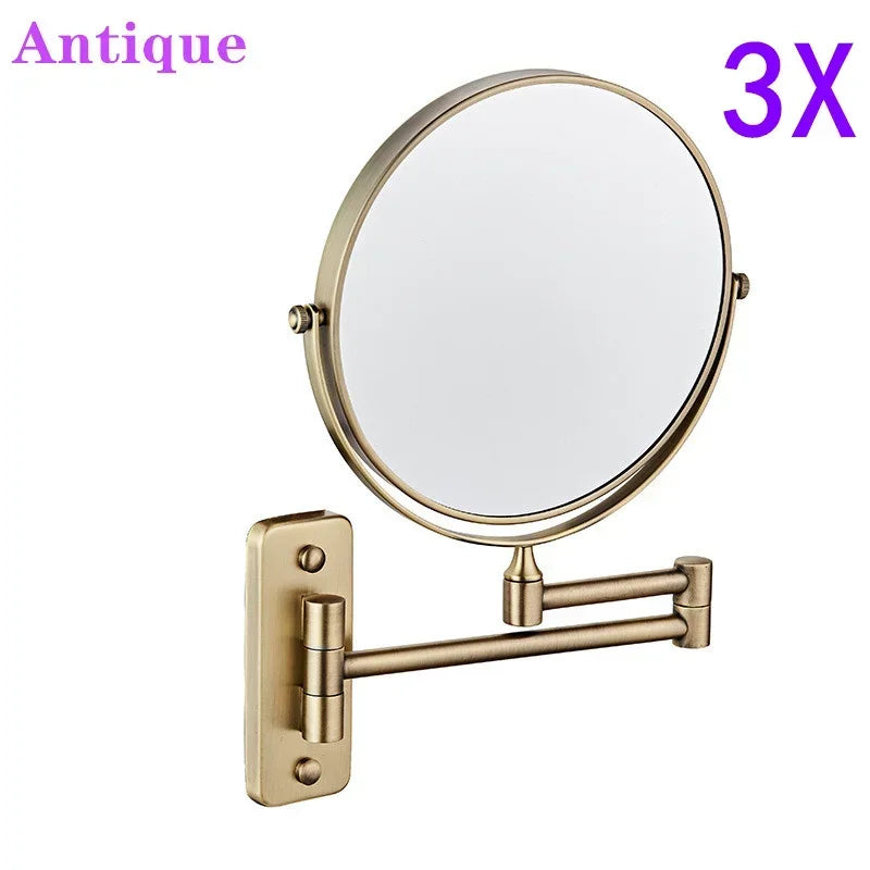 miroir cosmétique noir moderne bras articulé pouces rond sans texte