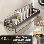 étagère murale adhésive sans perçage gris métallisé moderne 30cm 40cm 50cm 60cm