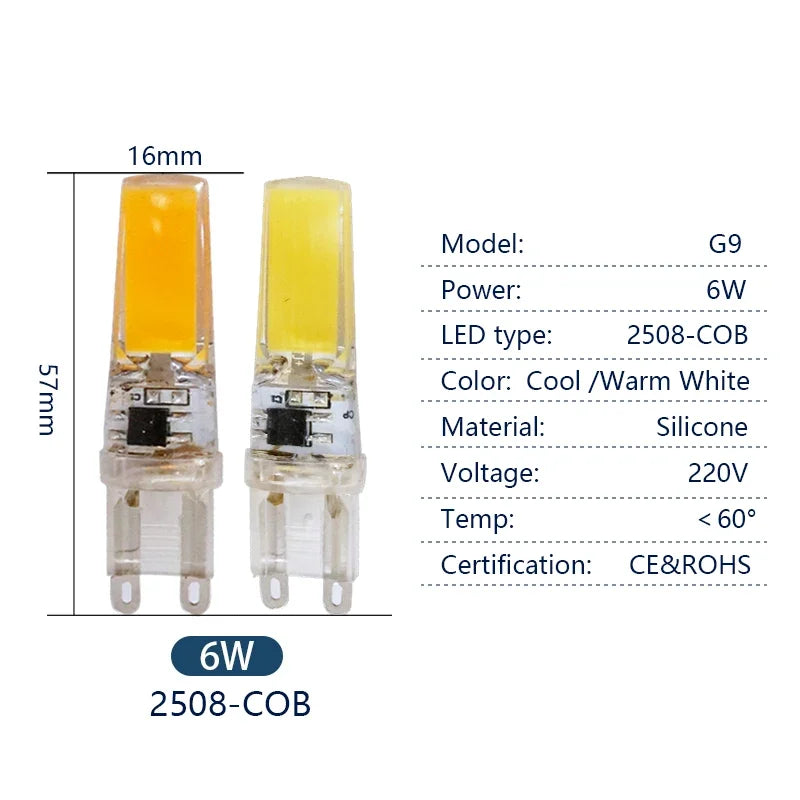 ampoules led g9 blanc froid blanc chaud 6w 7w 9w 10w 12w transparentes modernes