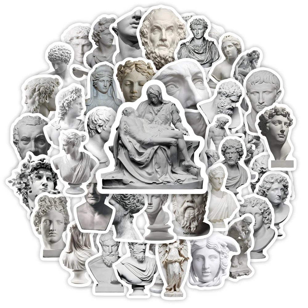 adhésifs statuettes relief classiques blancs waterproof bagages scrapbooks deco étanches adultes modernes