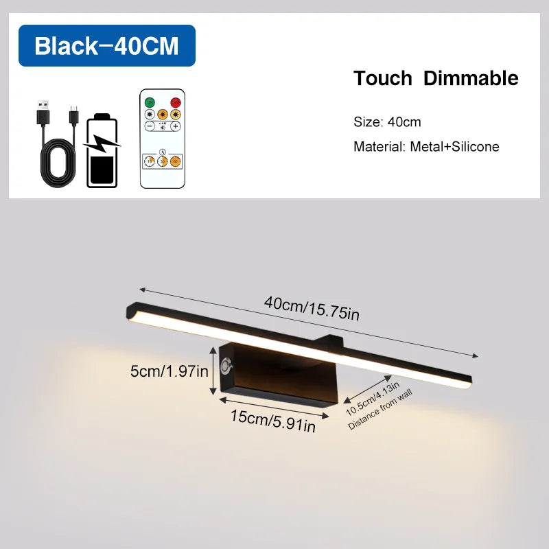 lampe led rechargeable sans fil noir moderne télécommande minimaliste contemporaine