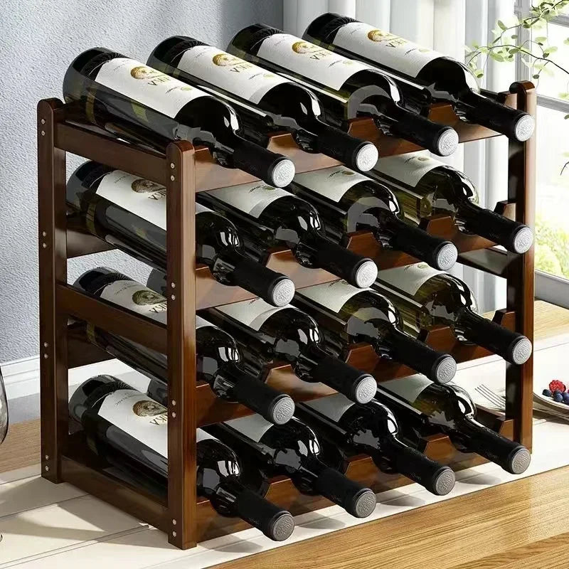 présentoir vin bois moderne marron 43x24cm étages almacenamiento bouteilles décoration maison