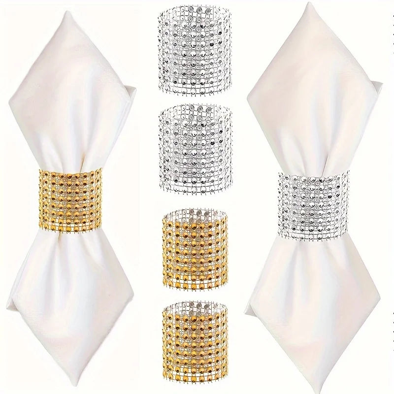 Rond de serviette doré brillant forme biscuit