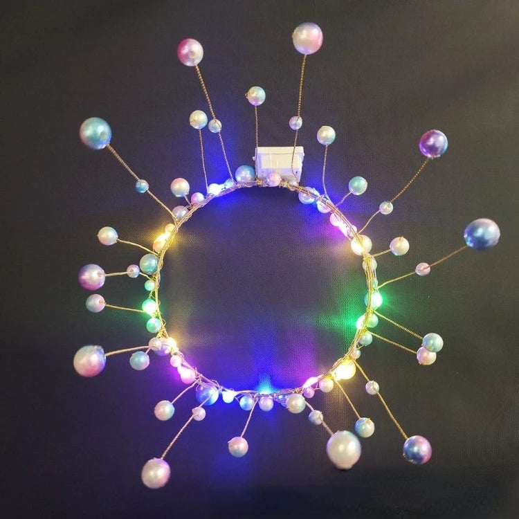 couronne cheveux doré filaments lumineux occasion fête anniversaire mariage noël élégante festive