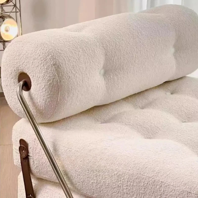 canapé lit contemporain blanc tufté minimaliste inclinable pliable maison salon moderne