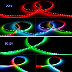 ruban led flexible multicolore 160 led 5v 12v intelligent changement couleur techno