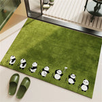 tapis sol antidérapant diatomée imperméable dessin animé moutons train pandas éléphants canards vert salon