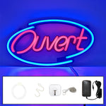 enseigne lumineuse ouverte néon rouge texte ouvert décoration intérieure télécommande adaptable