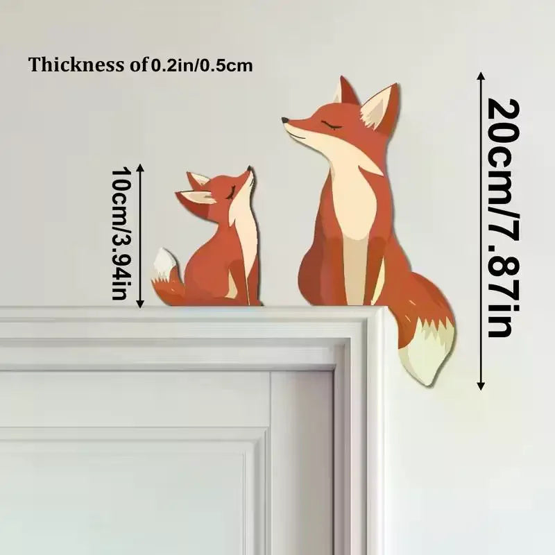 décoration murale renards stylisés figurines animalières modernes intérieur ornement pvc minimalistes