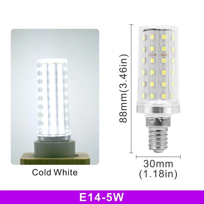ampoule led barre maïs blanc chaud 5w 7w e14 e27 modernes 50000h