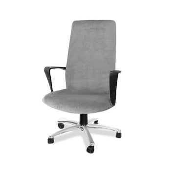 housse chaise velours stretch moderne gris foncé zippée taille echangetable washable chair cover