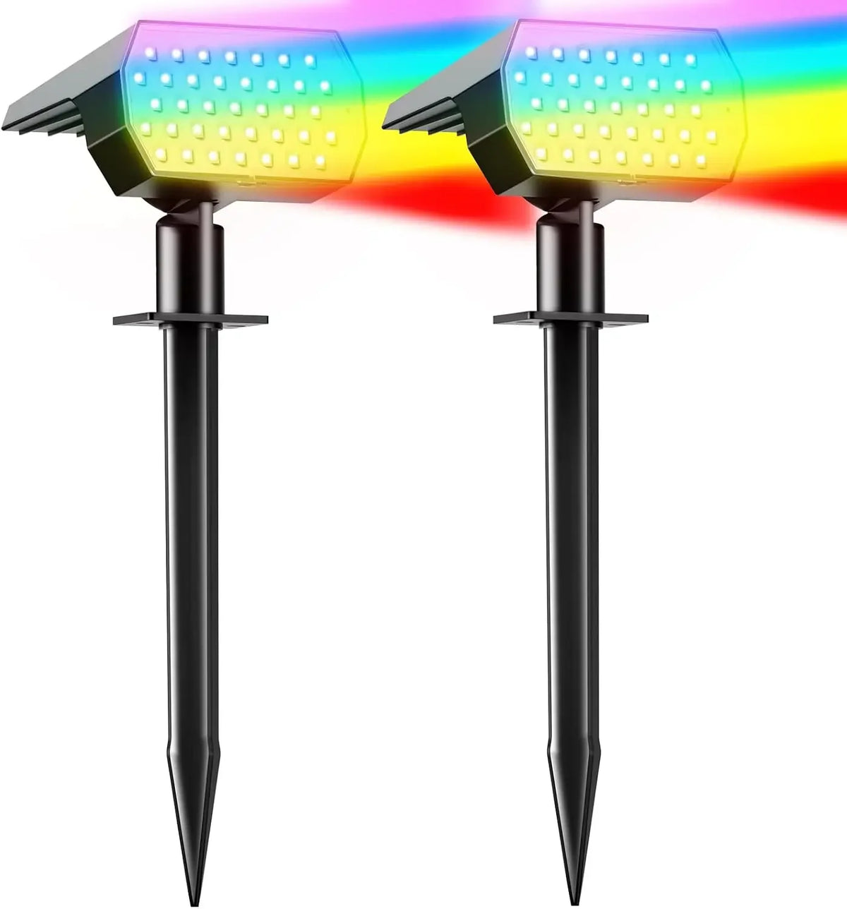 éclairage extérieur spots solaires LED noirs moderne 74 pièces IP65 autonome jardin couloir contemporain
