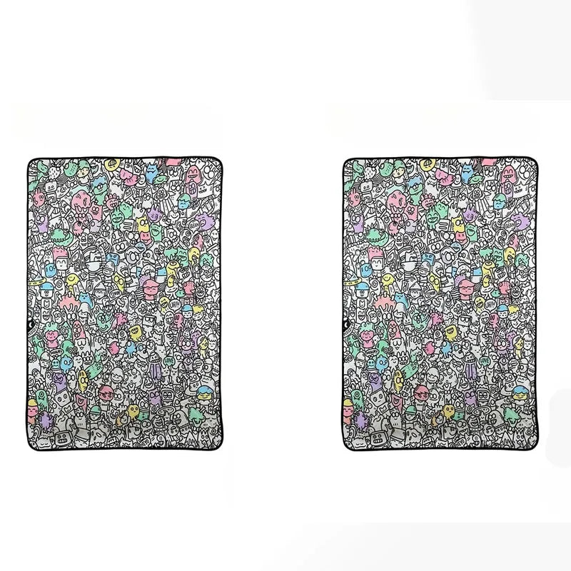 couverture coloriage enfant multicolore graffiti animaux créative daim polyester lavable DIY